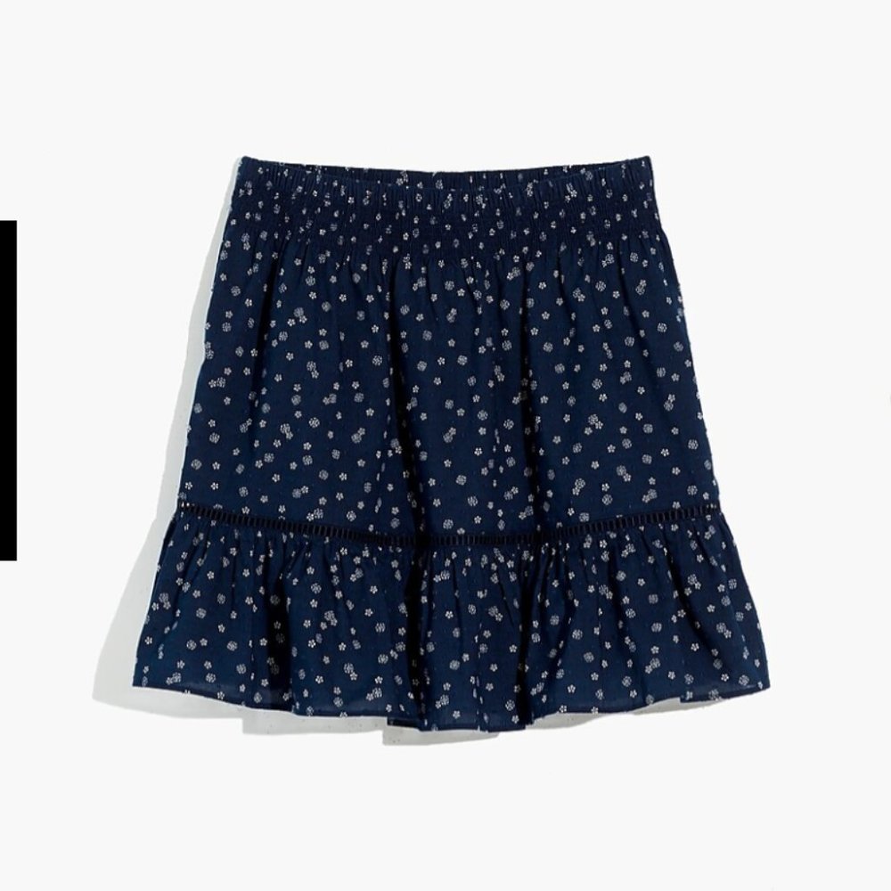NWT - Madewell Smock-Waist Ruffle Mini Skirt in Bandana Flower - Size XS